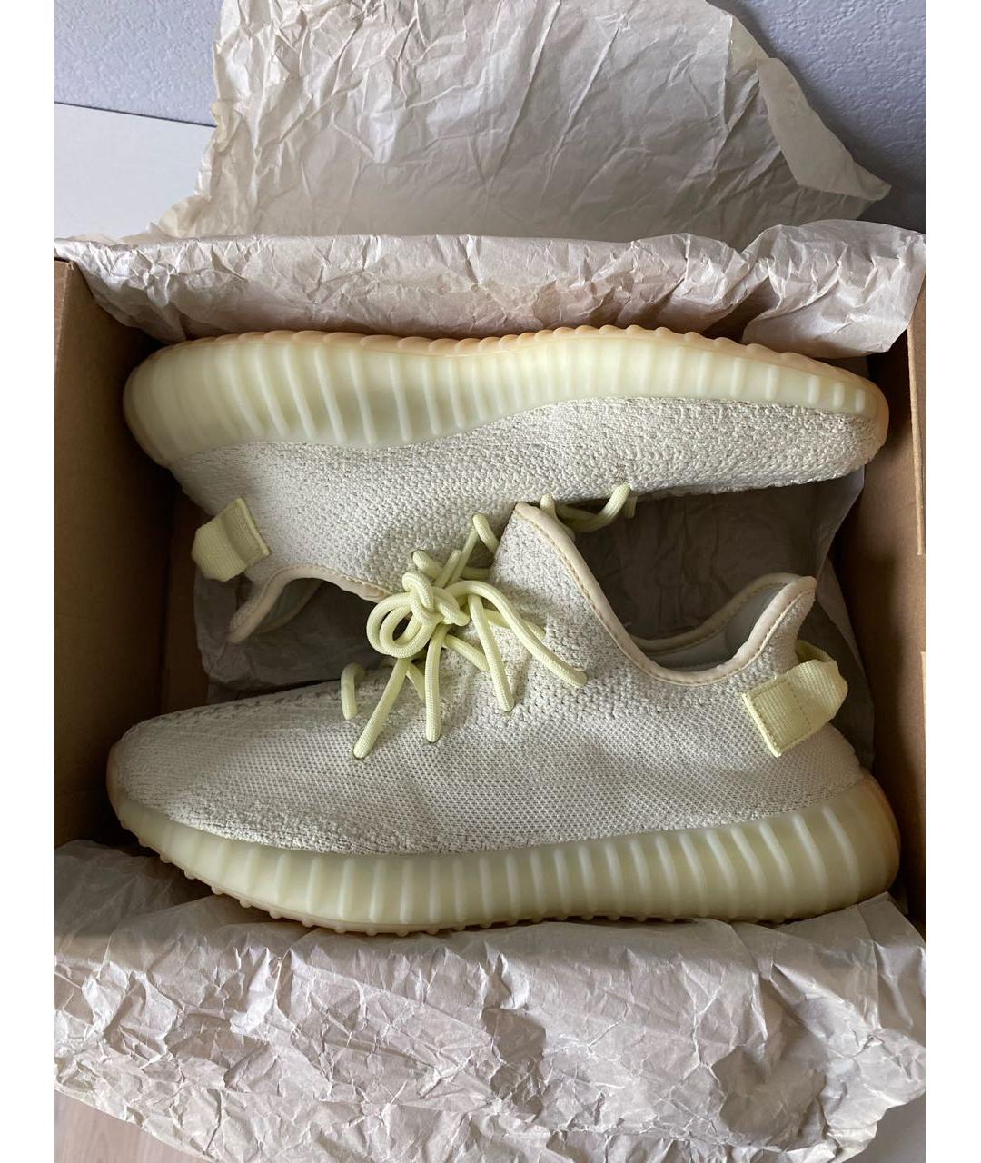 ADIDAS YEEZY Бежевые текстильные кроссовки, фото 2
