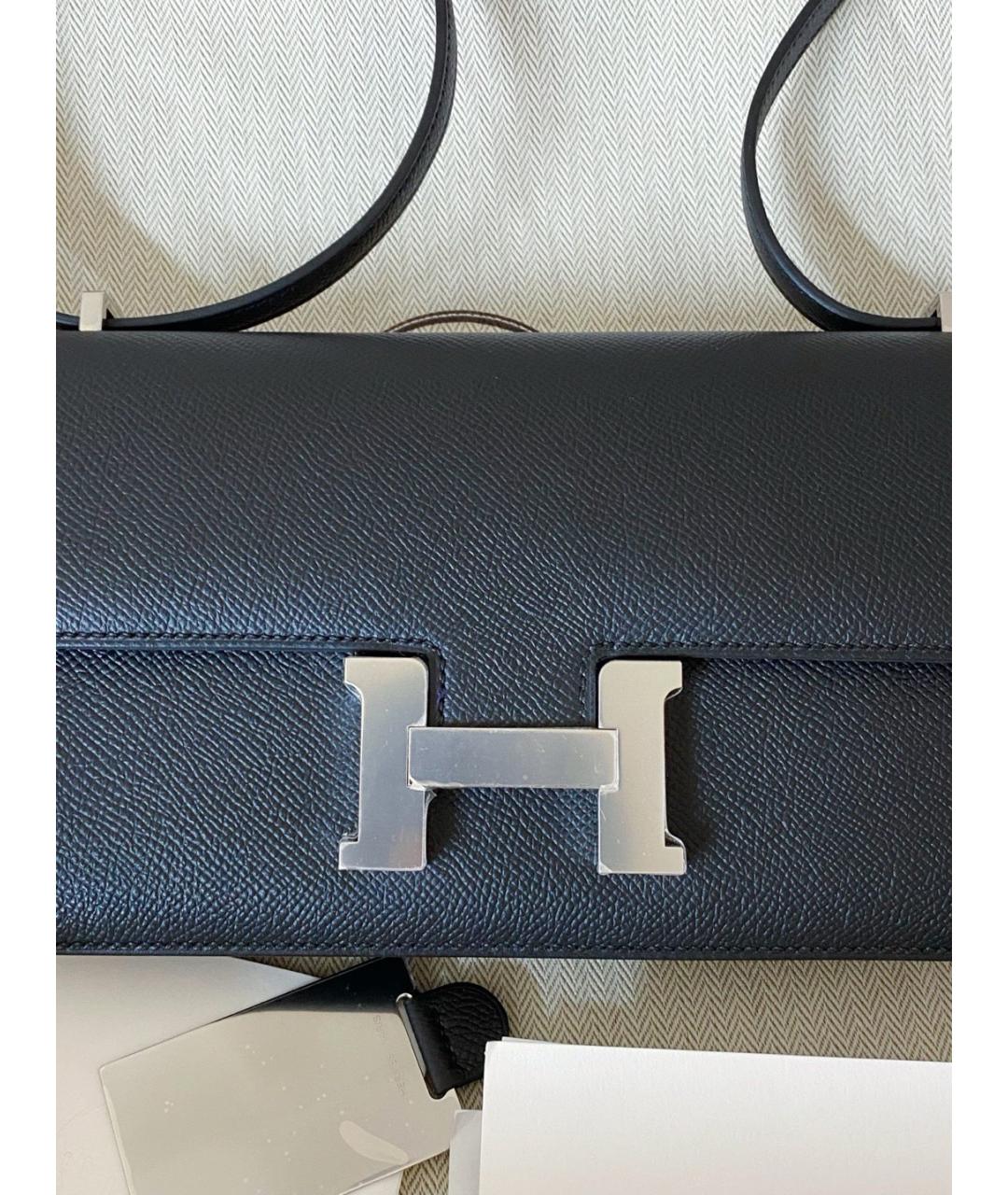 HERMES Черная кожаная сумка через плечо, фото 2