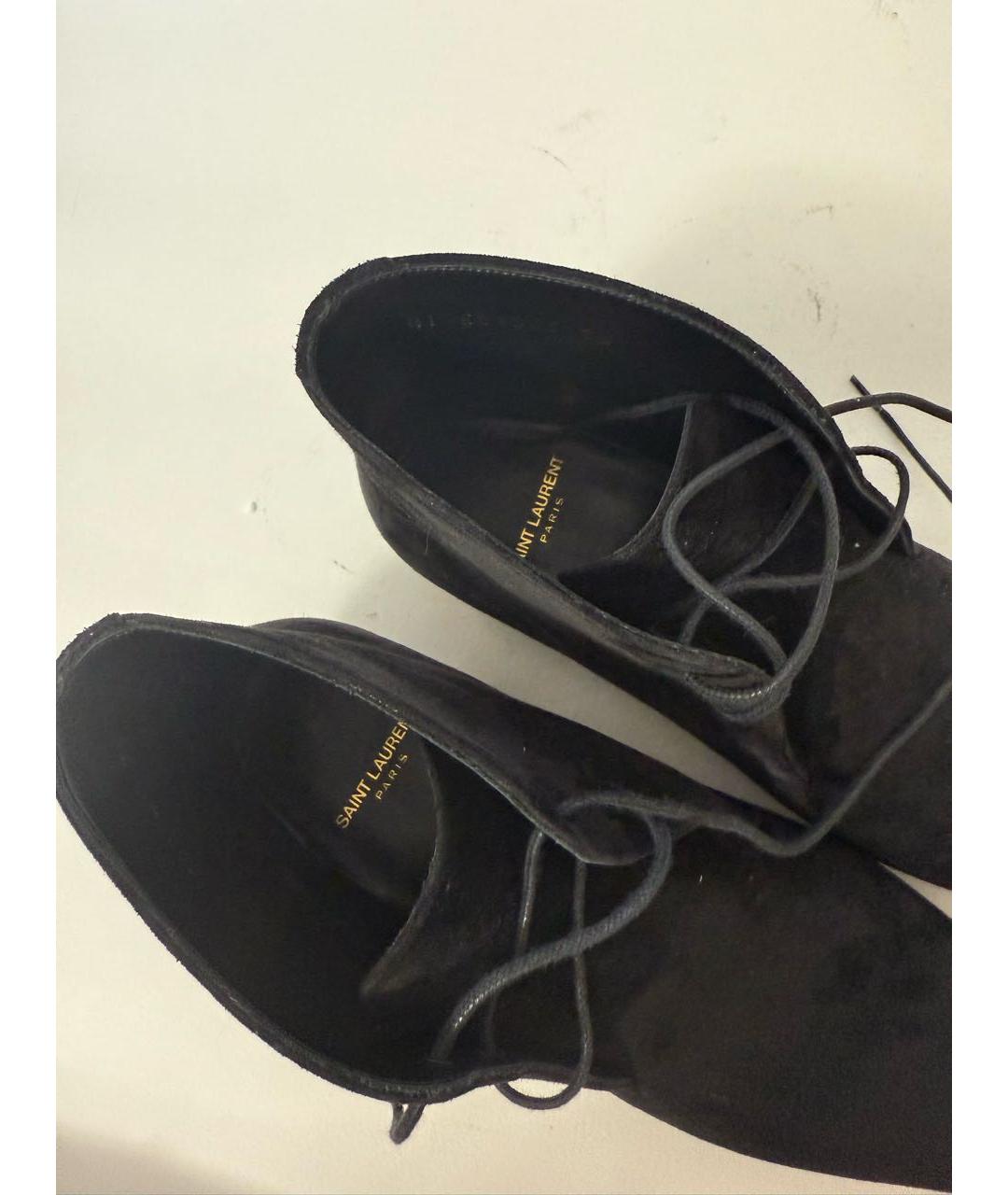 SAINT LAURENT Черные замшевые ботинки, фото 4