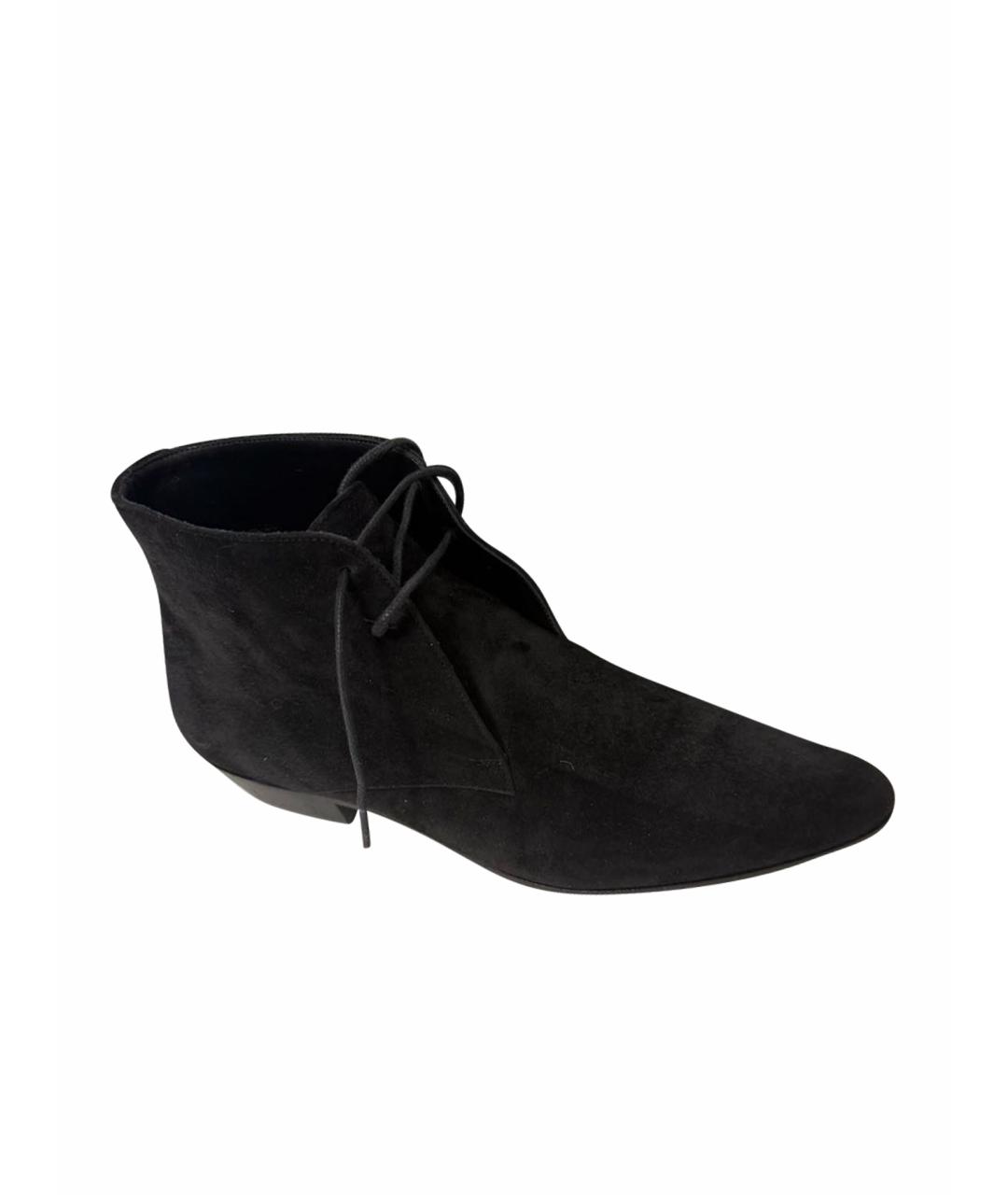 SAINT LAURENT Черные замшевые ботинки, фото 1