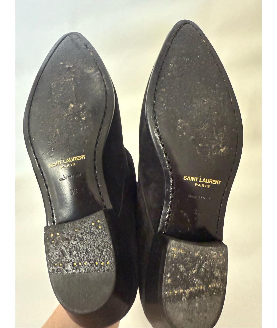 SAINT LAURENT Черные замшевые ботинки, фото 5