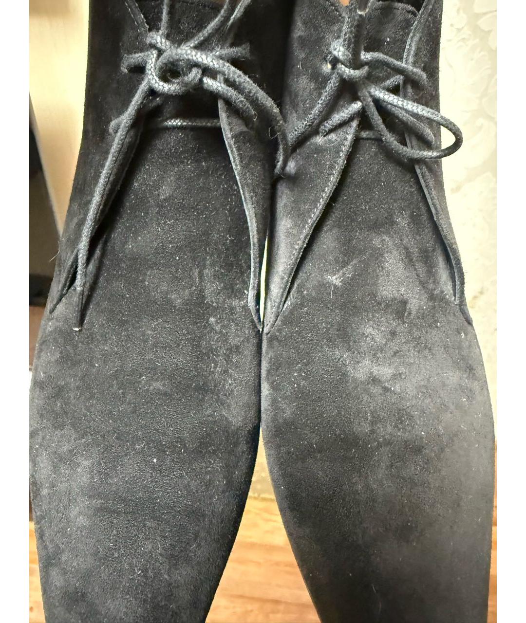 SAINT LAURENT Черные замшевые ботинки, фото 7