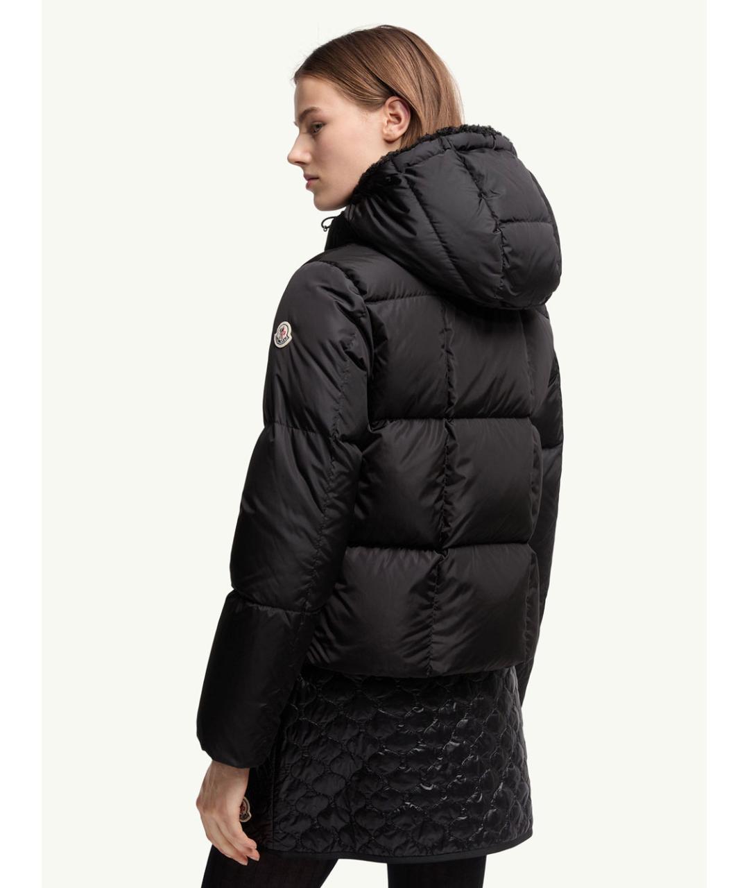 MONCLER Черный полиамидовый пуховик, фото 3