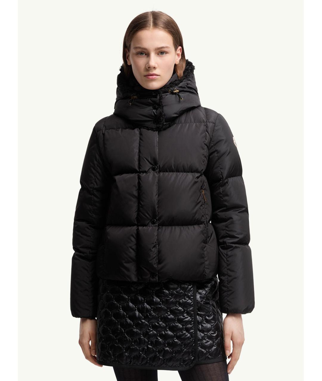 MONCLER Черный полиамидовый пуховик, фото 2