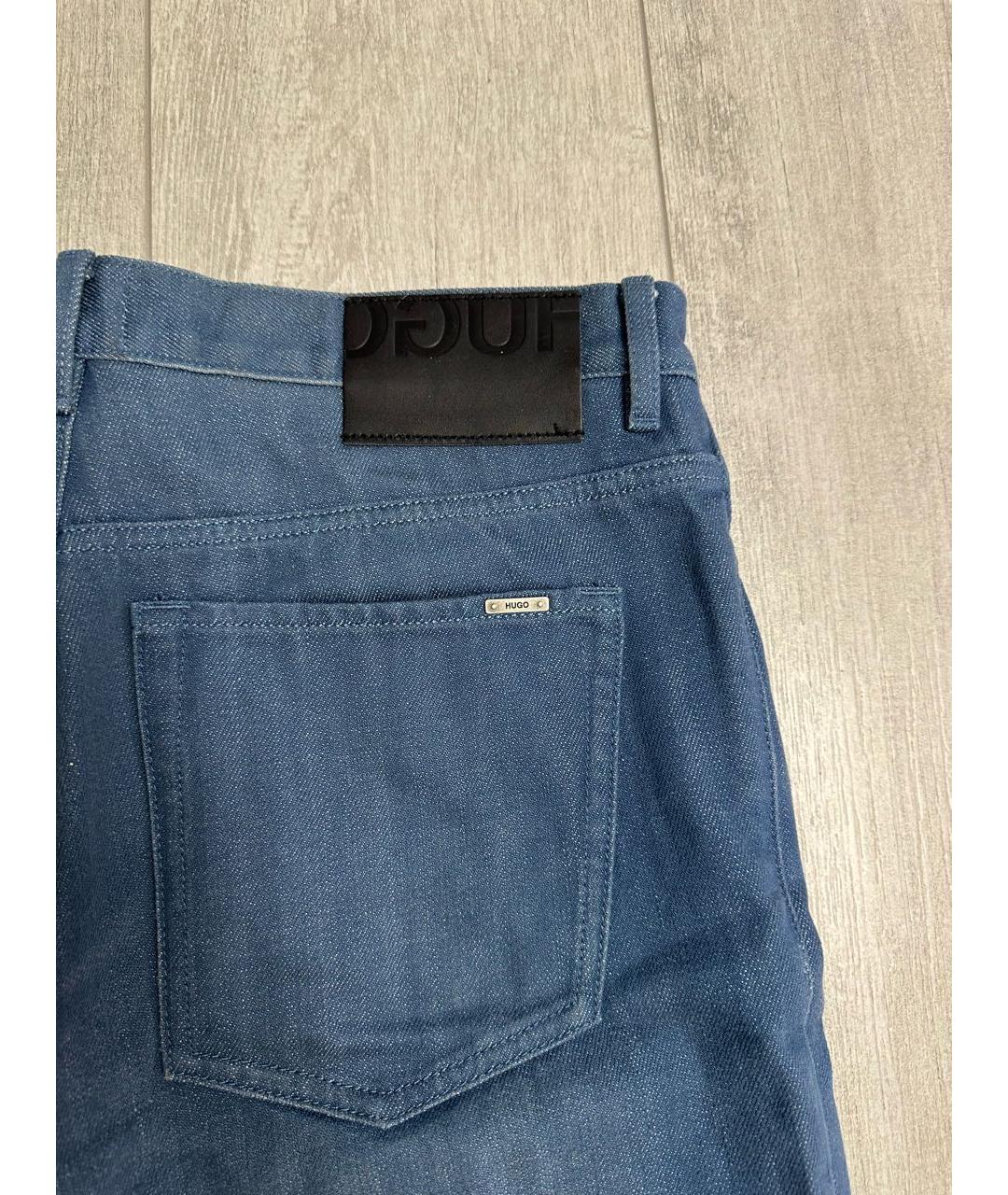 HUGO BOSS Синие хлопковые джинсы скинни, фото 3