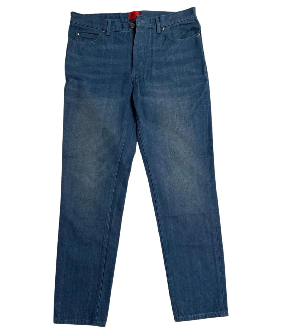 HUGO BOSS Синие хлопковые джинсы скинни, фото 1