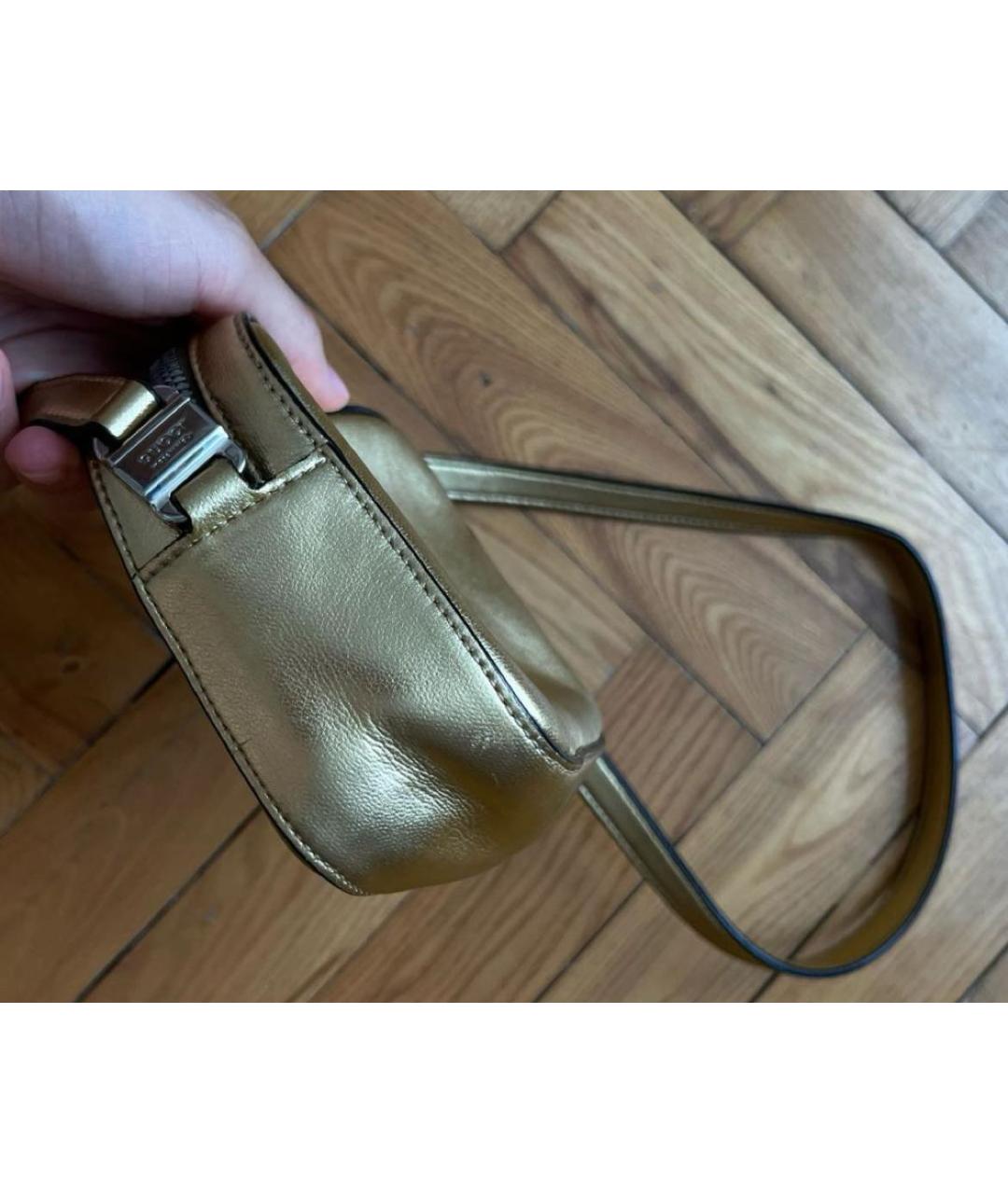 GUCCI Золотая кожаная сумка с короткими ручками, фото 4