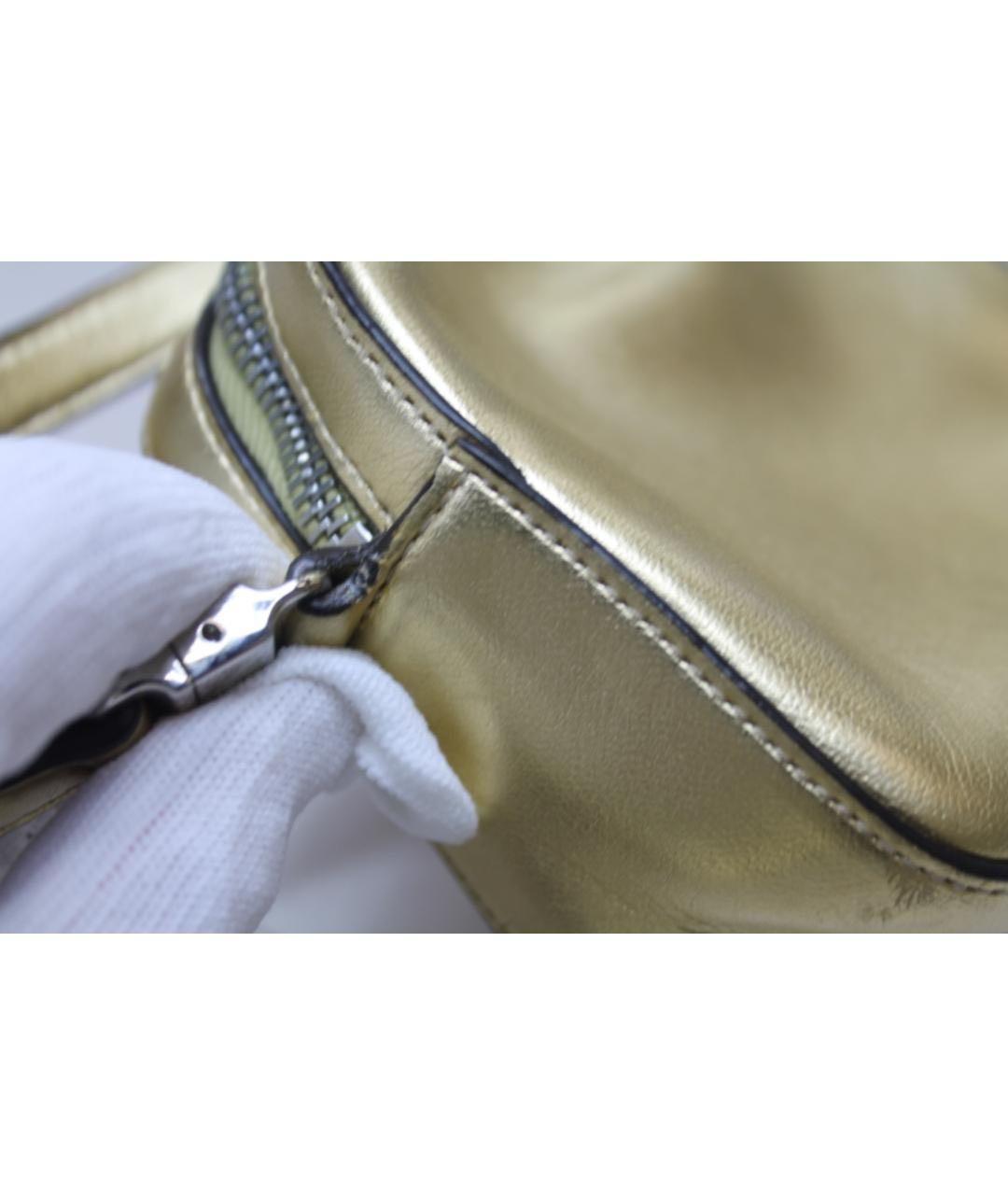 GUCCI Золотая кожаная сумка с короткими ручками, фото 8