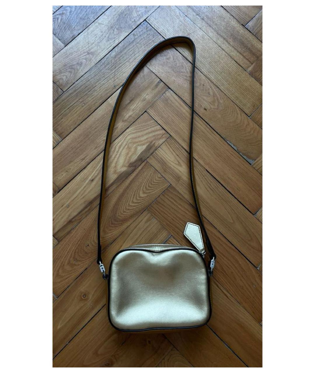 GUCCI Золотая кожаная сумка с короткими ручками, фото 3