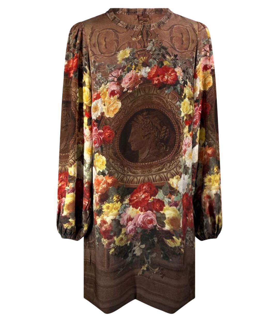 DOLCE&GABBANA Мульти шелковое коктейльное платье, фото 1