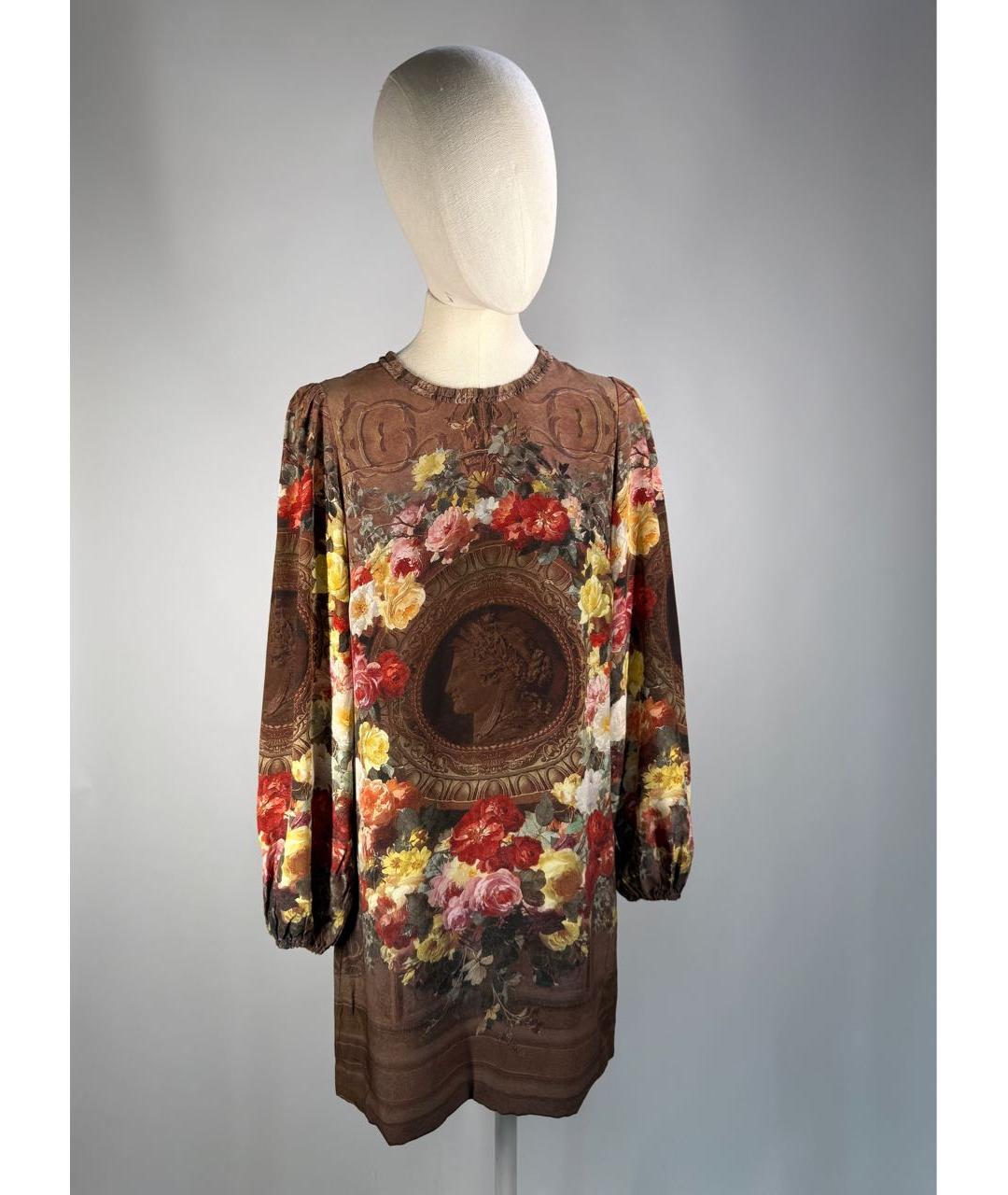 DOLCE&GABBANA Мульти шелковое коктейльное платье, фото 9