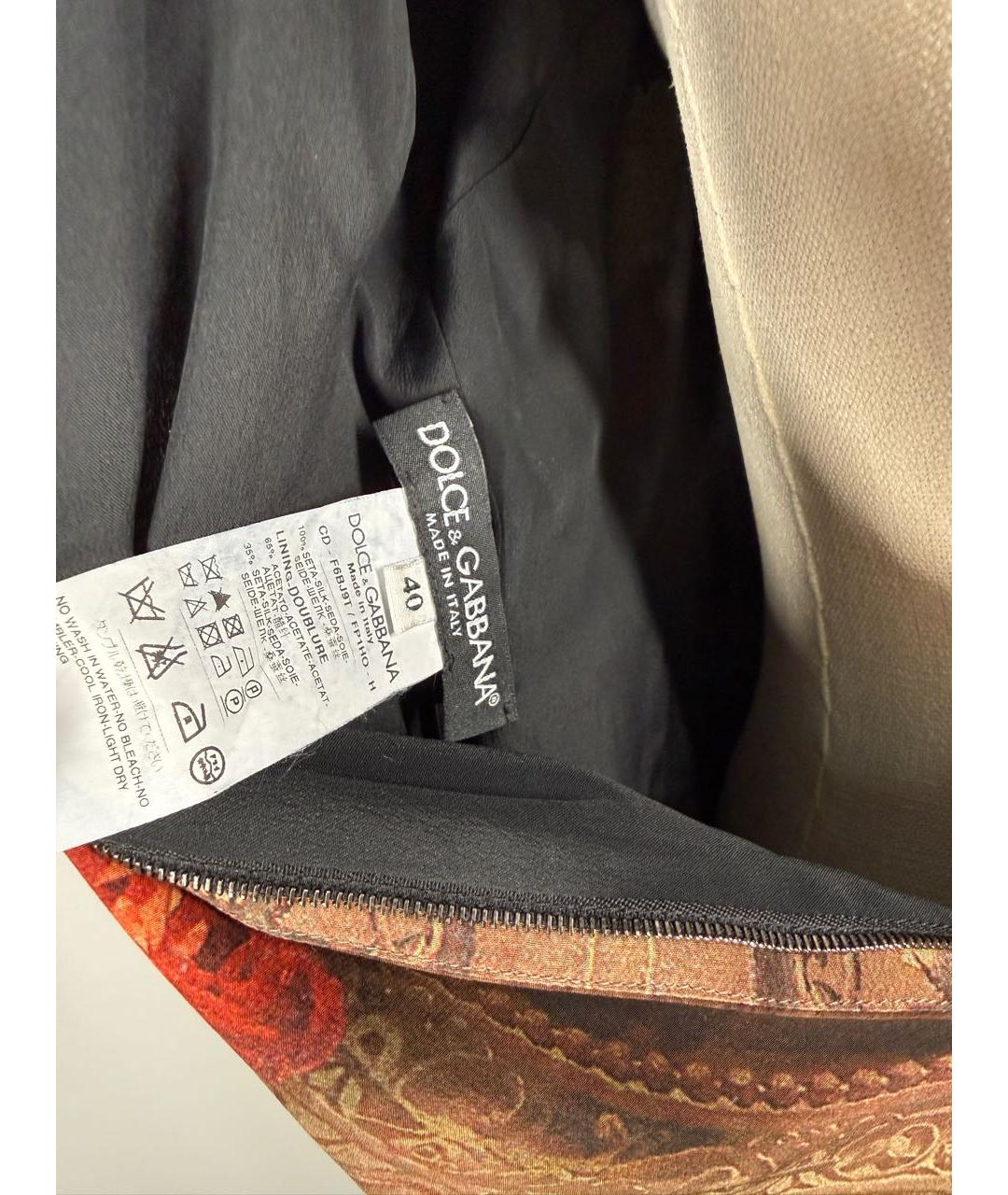 DOLCE&GABBANA Мульти шелковое коктейльное платье, фото 8