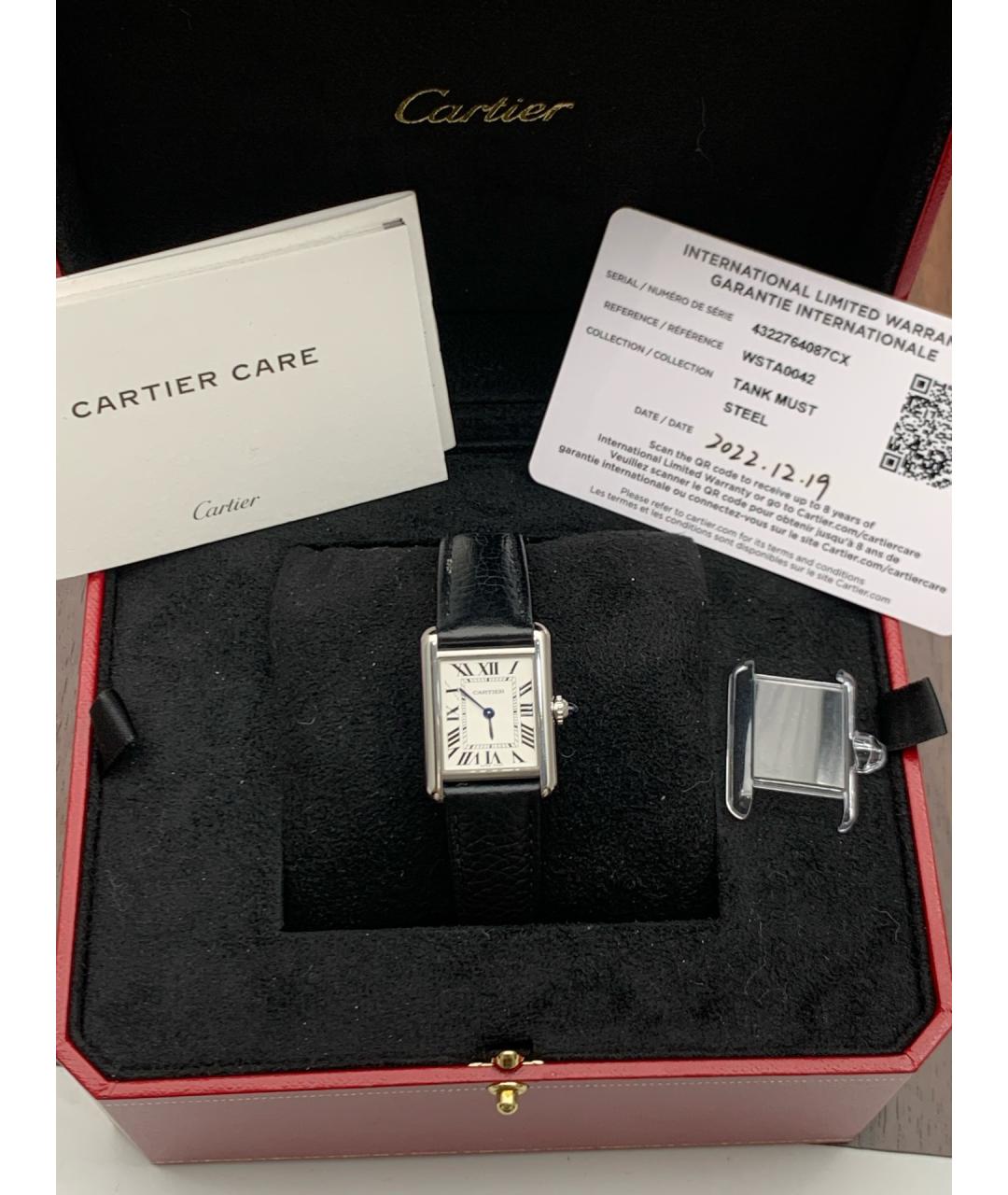 CARTIER Белые металлические часы, фото 6