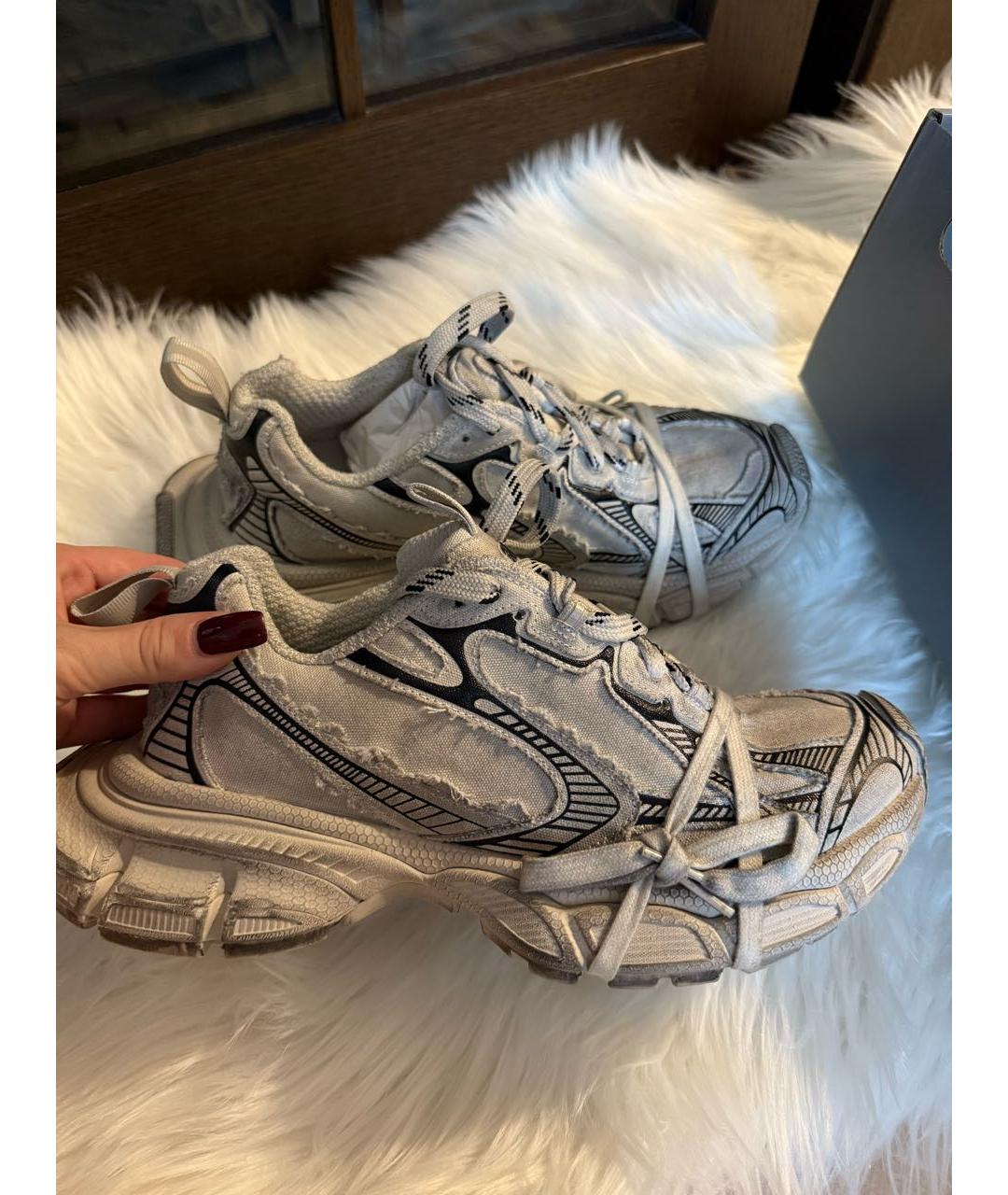 BALENCIAGA Серые текстильные кроссовки, фото 3