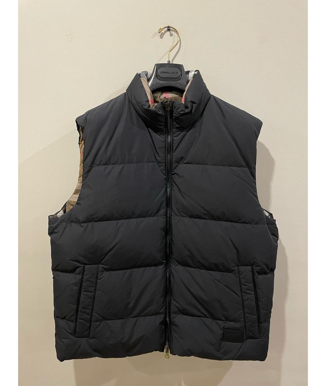 BURBERRY Черный полиэстеровый жилет, фото 6