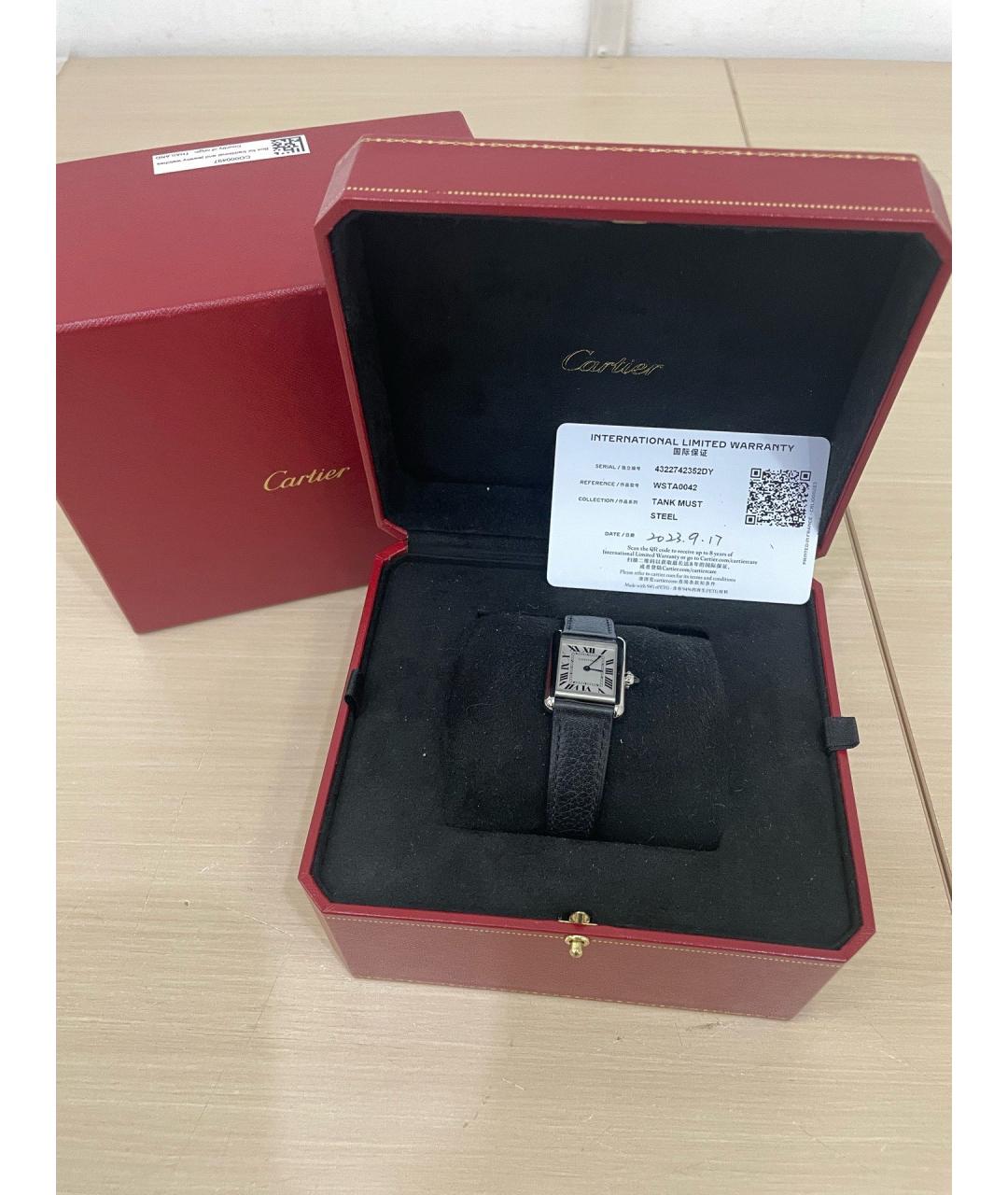 CARTIER Белые металлические часы, фото 7