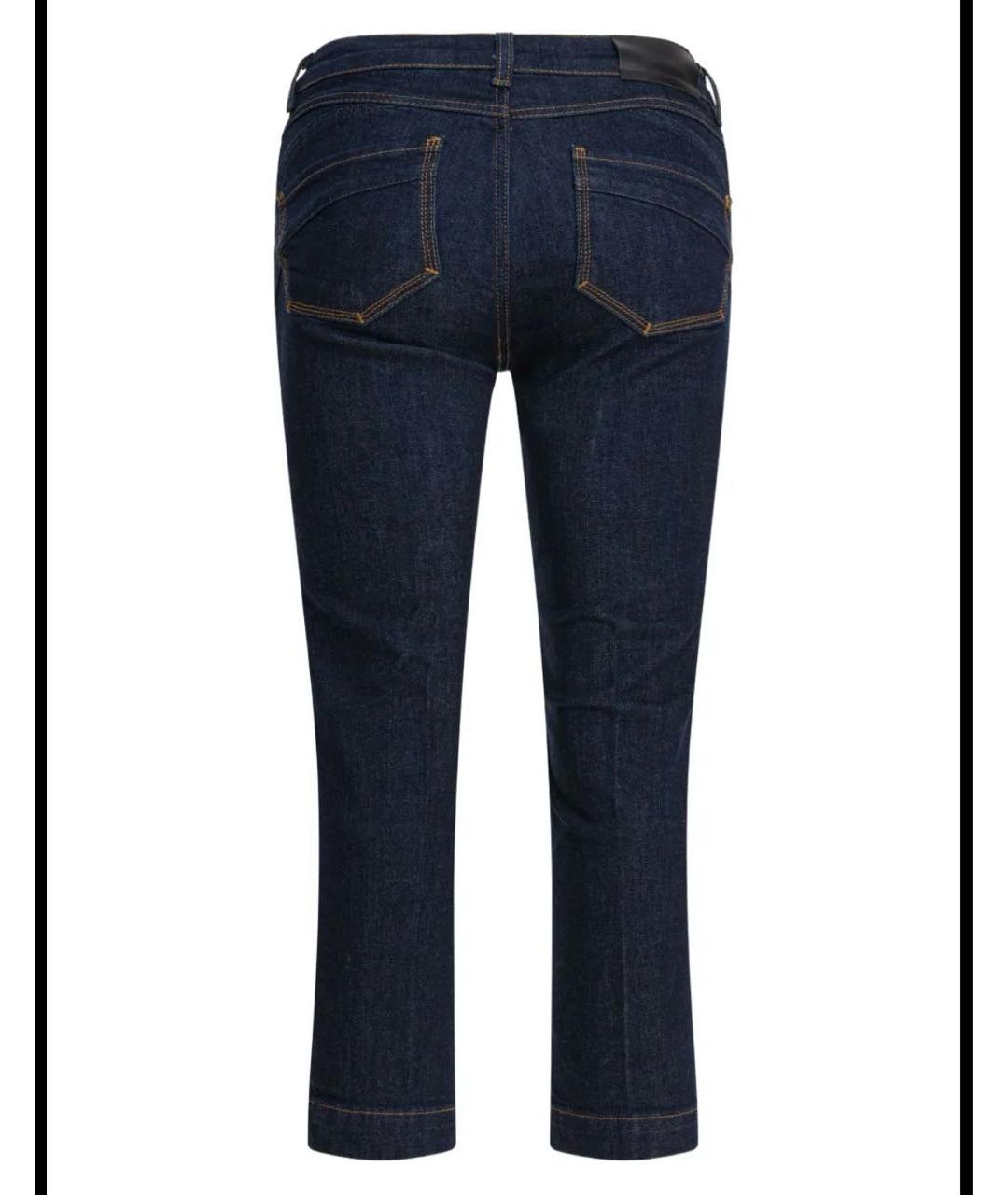 SPORTMAX Синие хлопко-эластановые прямые джинсы, фото 2