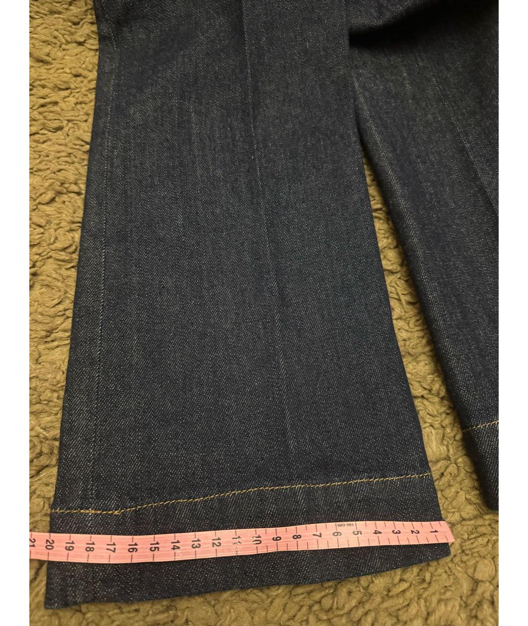 SPORTMAX Синие хлопко-эластановые прямые джинсы, фото 7