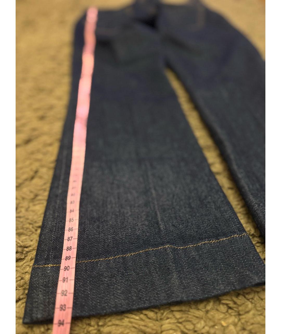 SPORTMAX Синие хлопко-эластановые прямые джинсы, фото 6