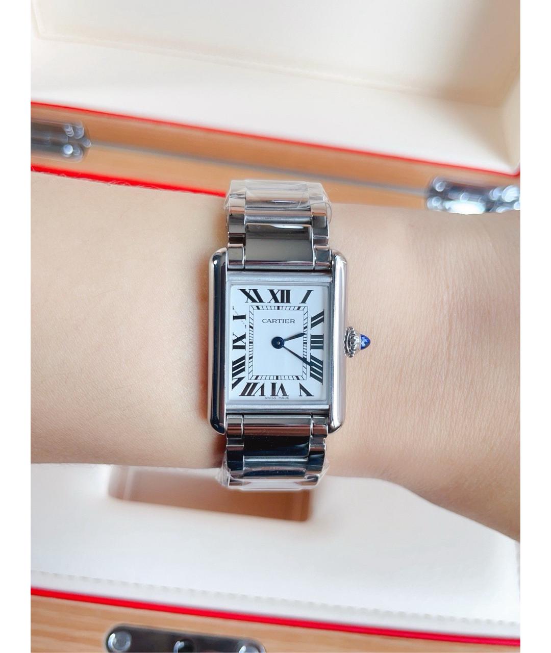 CARTIER Белые металлические часы, фото 4