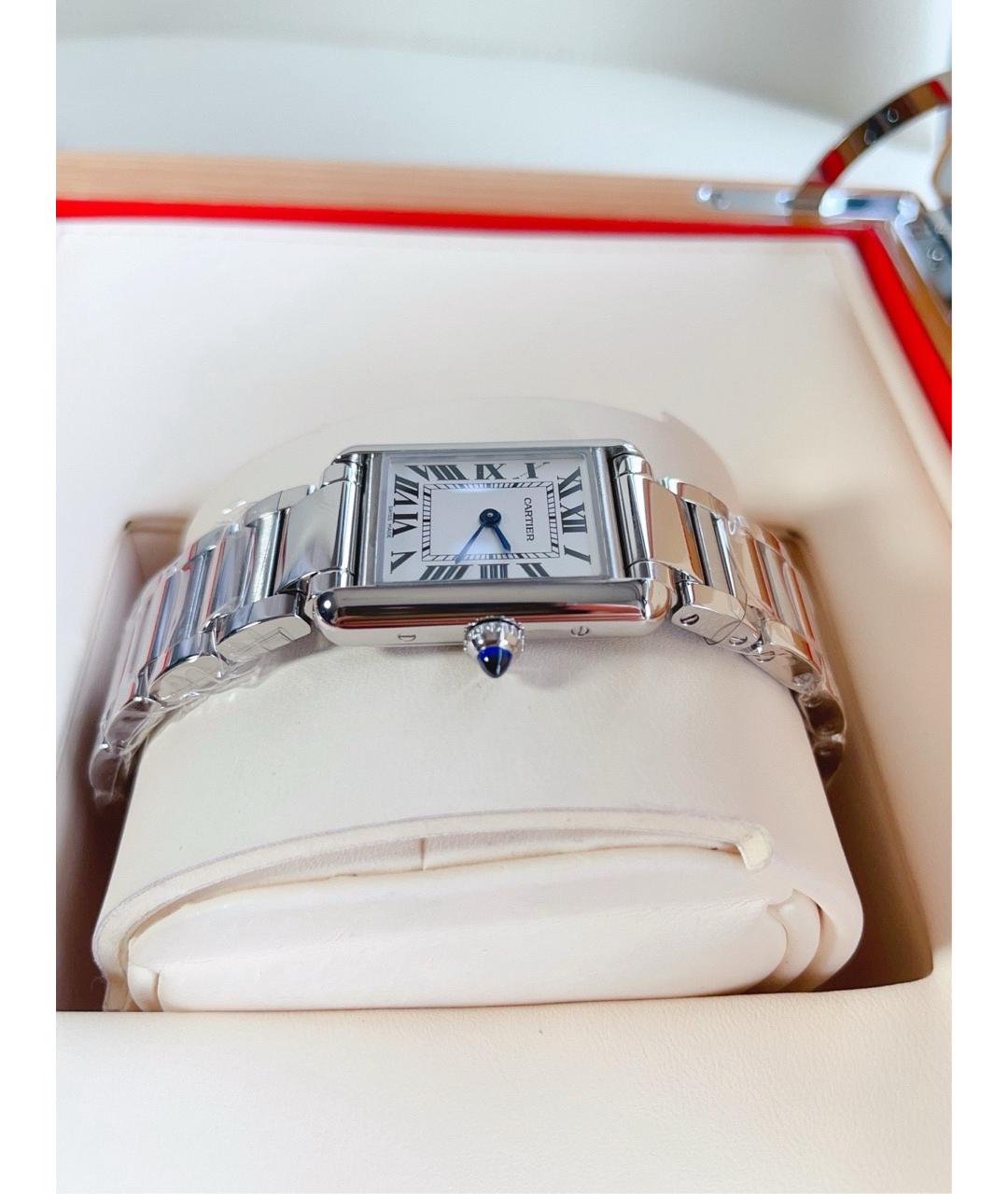 CARTIER Белые металлические часы, фото 5