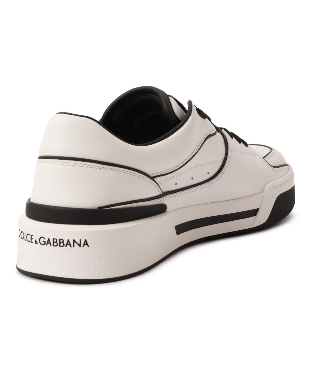 DOLCE&GABBANA Белые кожаные низкие кроссовки / кеды, фото 3