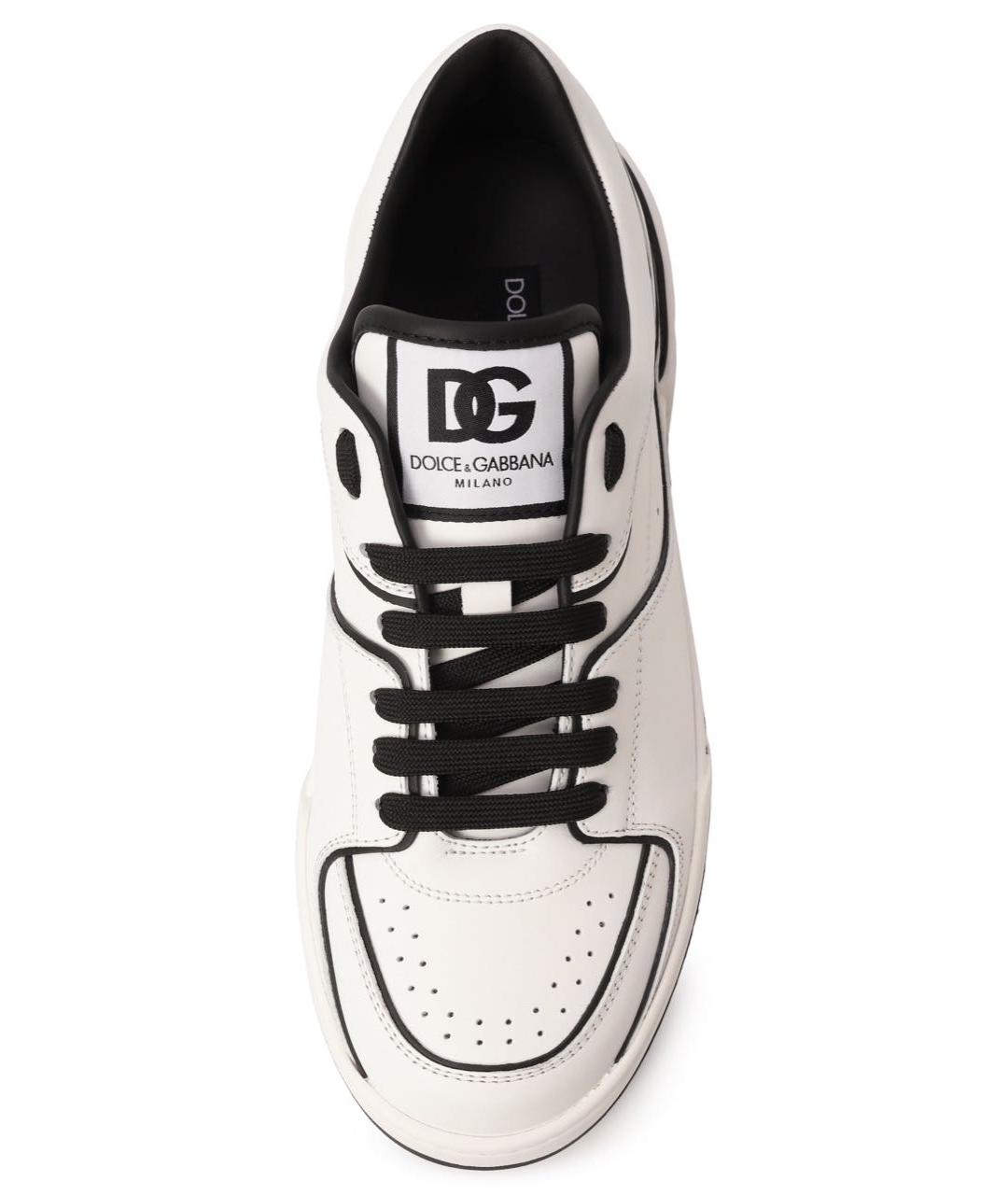 DOLCE&GABBANA Белые кожаные низкие кроссовки / кеды, фото 4