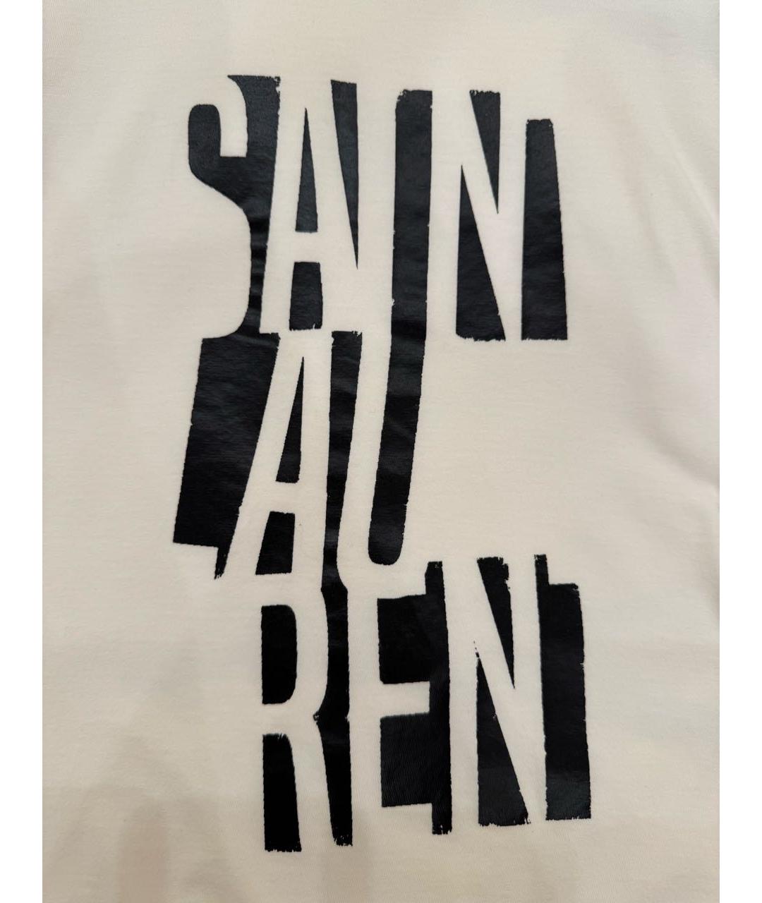 SAINT LAURENT Белая хлопковая футболка, фото 2