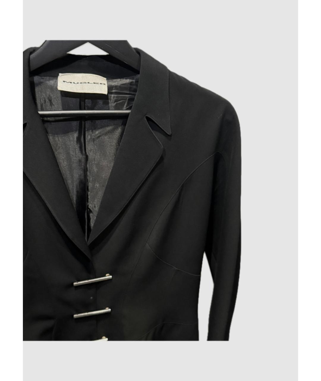 MUGLER Черный шерстяной жакет/пиджак, фото 2