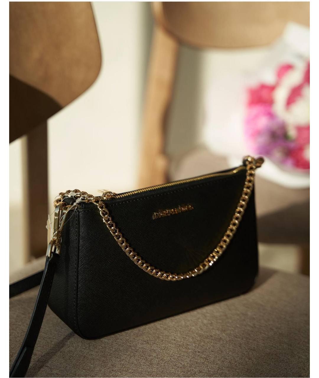 MICHAEL KORS Черная кожаная сумка через плечо, фото 5