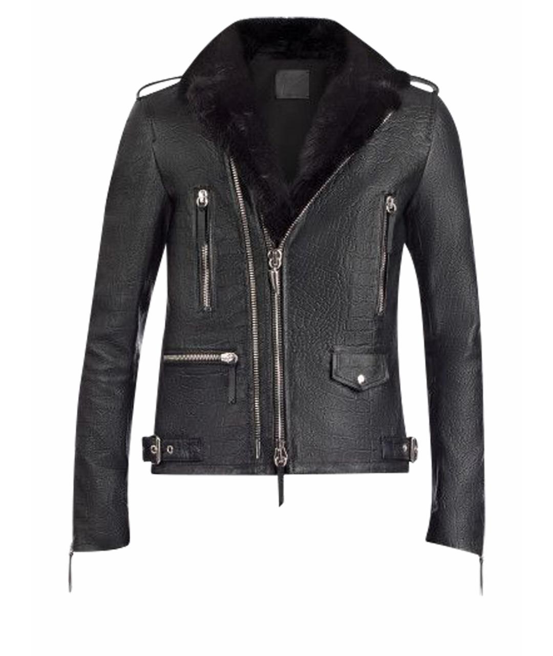 GIUSEPPE ZANOTTI DESIGN Черная кожаная куртка, фото 1