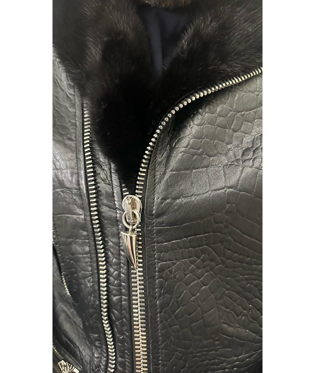 GIUSEPPE ZANOTTI DESIGN Черная кожаная куртка, фото 4