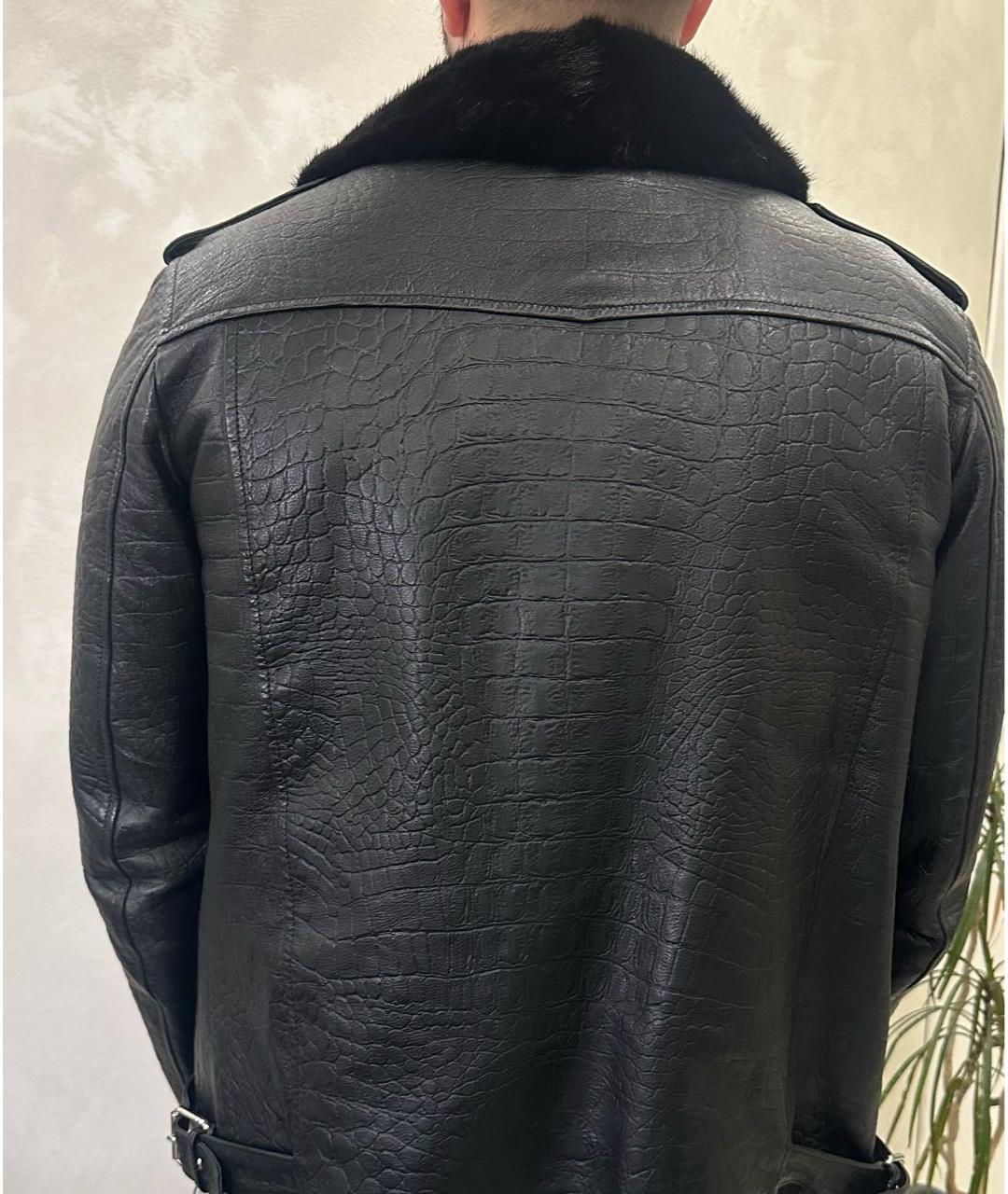 GIUSEPPE ZANOTTI DESIGN Черная кожаная куртка, фото 2