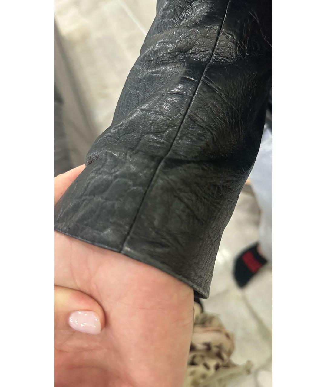 GIUSEPPE ZANOTTI DESIGN Черная кожаная куртка, фото 7