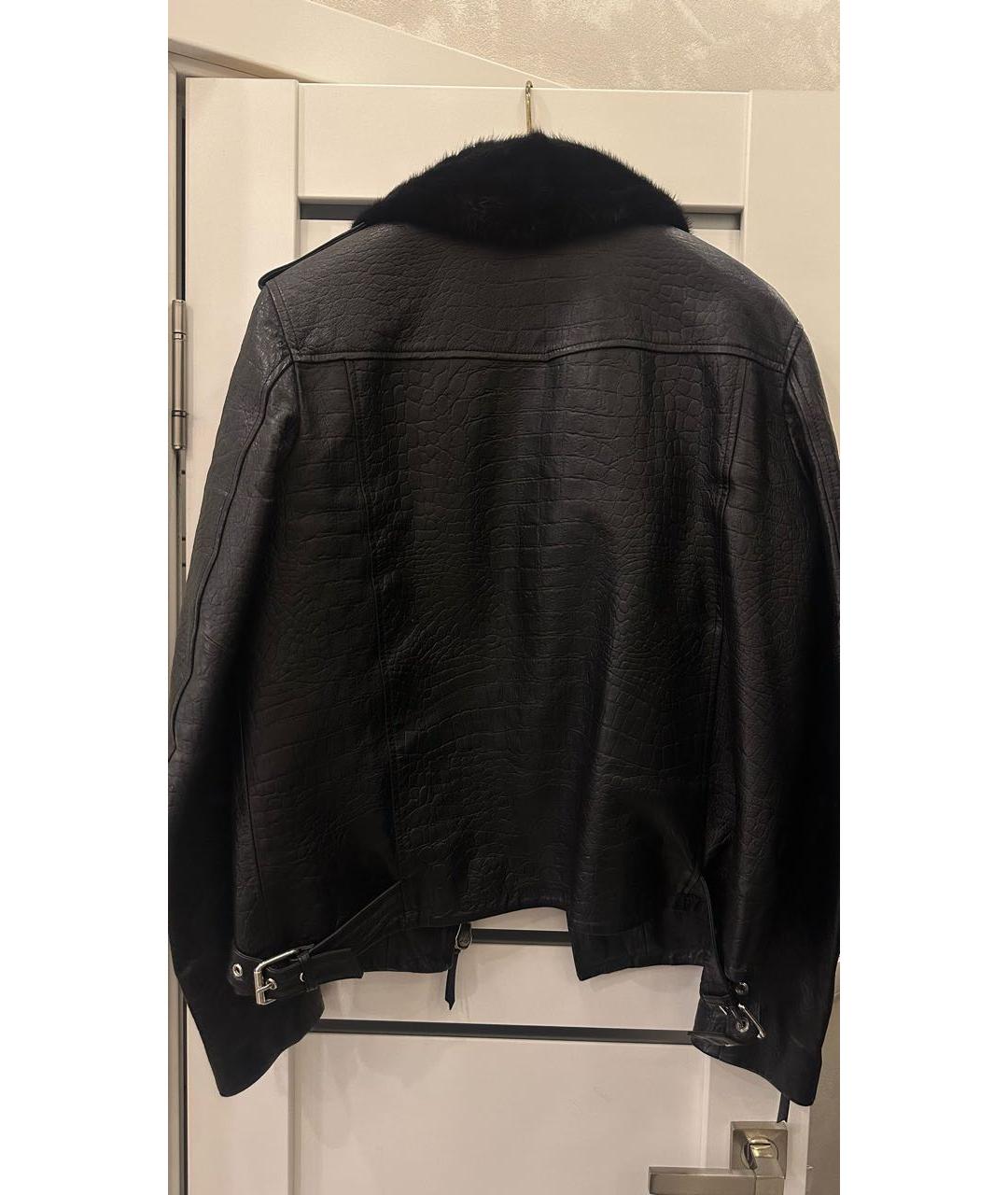 GIUSEPPE ZANOTTI DESIGN Черная кожаная куртка, фото 8