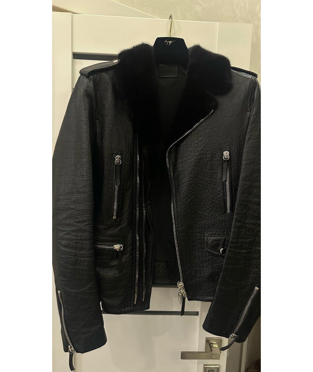 GIUSEPPE ZANOTTI DESIGN Черная кожаная куртка, фото 5