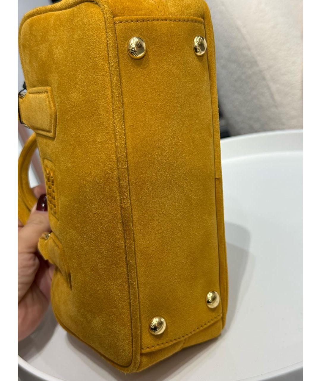 MIU MIU Горчичная замшевая сумка через плечо, фото 5
