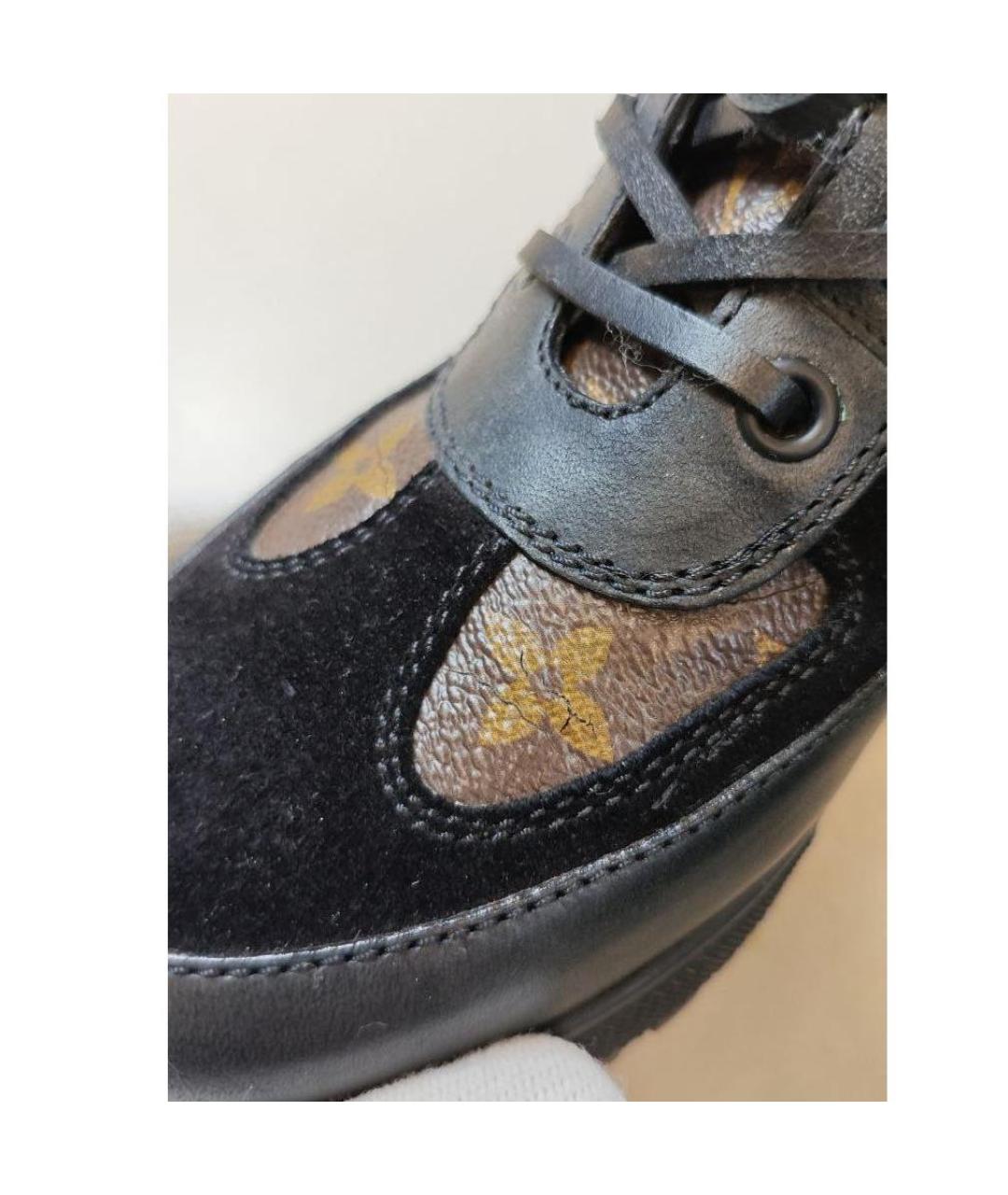 LOUIS VUITTON Черные кожаные ботинки, фото 5