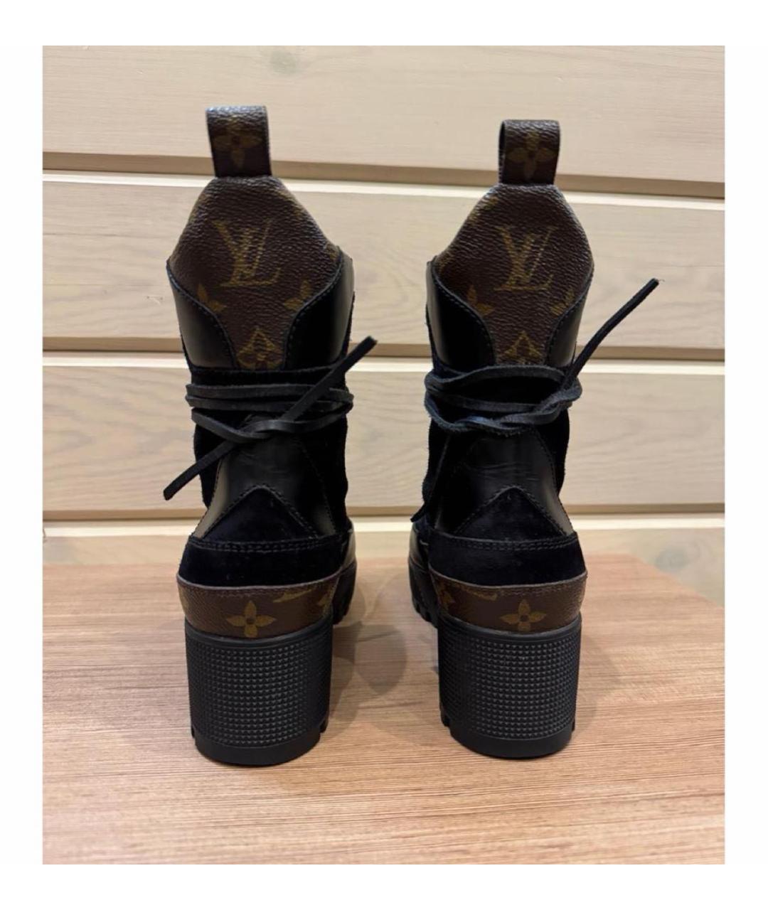 LOUIS VUITTON Черные кожаные ботинки, фото 2