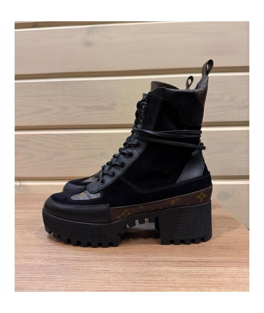 LOUIS VUITTON Черные кожаные ботинки, фото 4