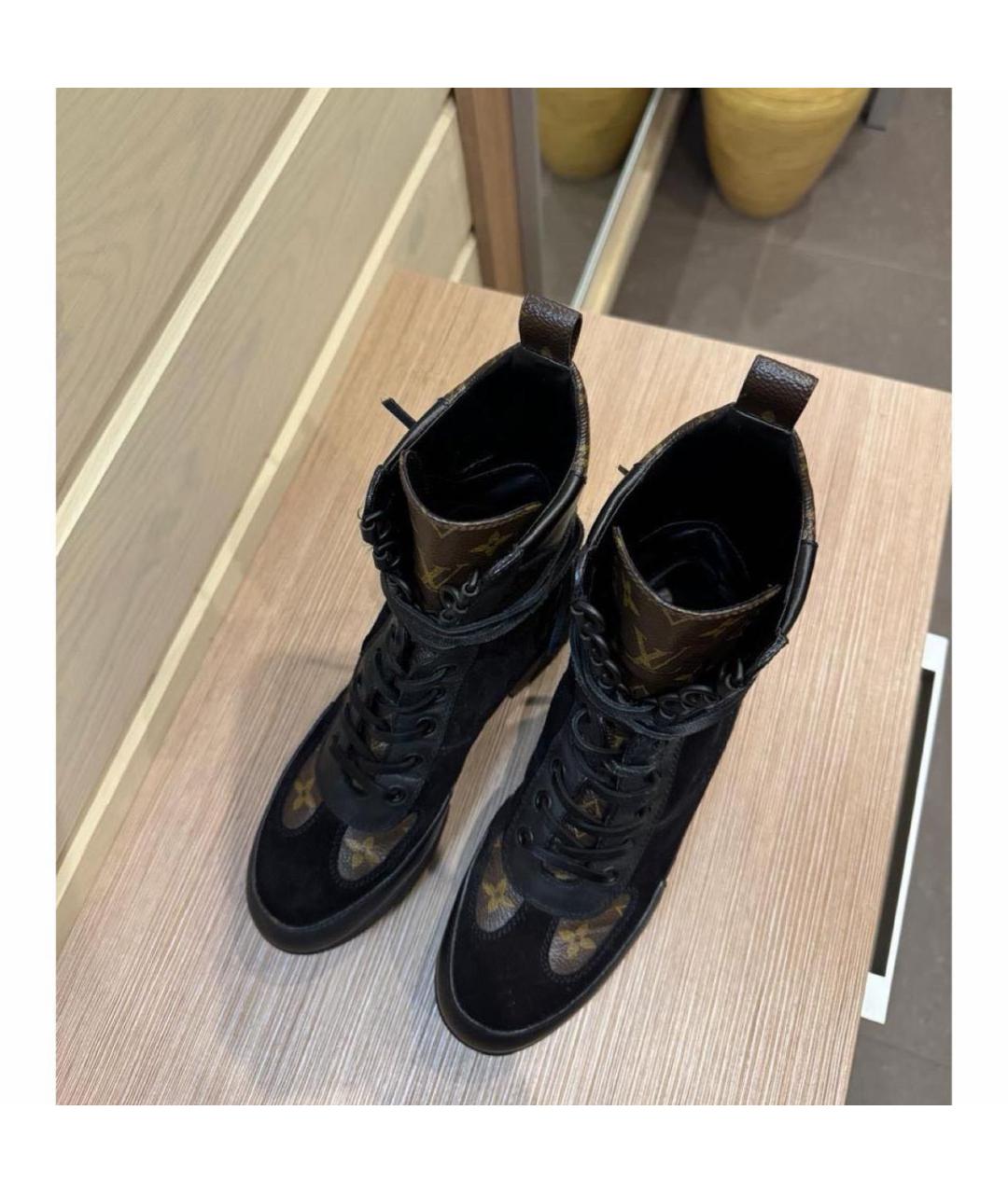 LOUIS VUITTON Черные кожаные ботинки, фото 3