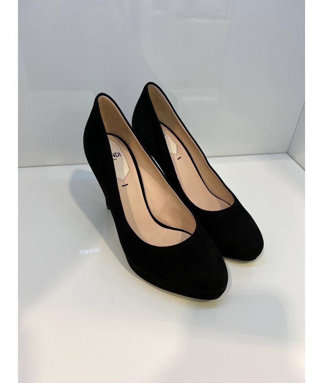 FENDI Черные замшевые туфли, фото 2