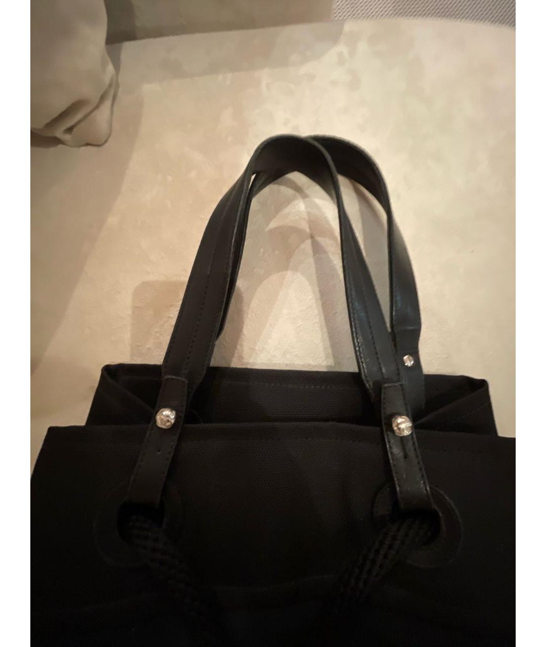 CHANEL Черная тканевая сумка тоут, фото 6