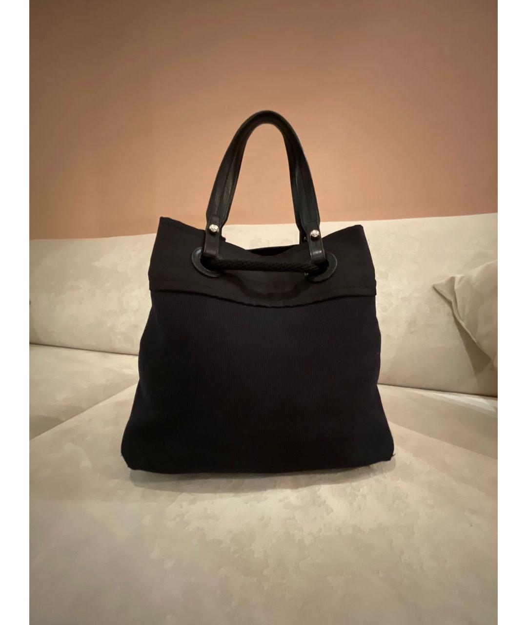 CHANEL Черная тканевая сумка тоут, фото 3