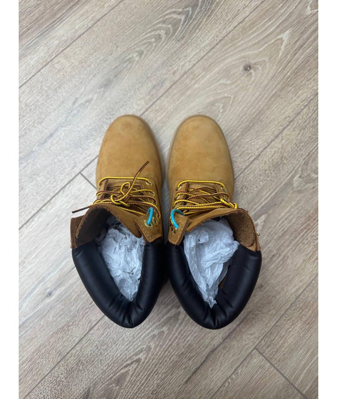 TIMBERLAND Бежевые замшевые высокие ботинки, фото 3