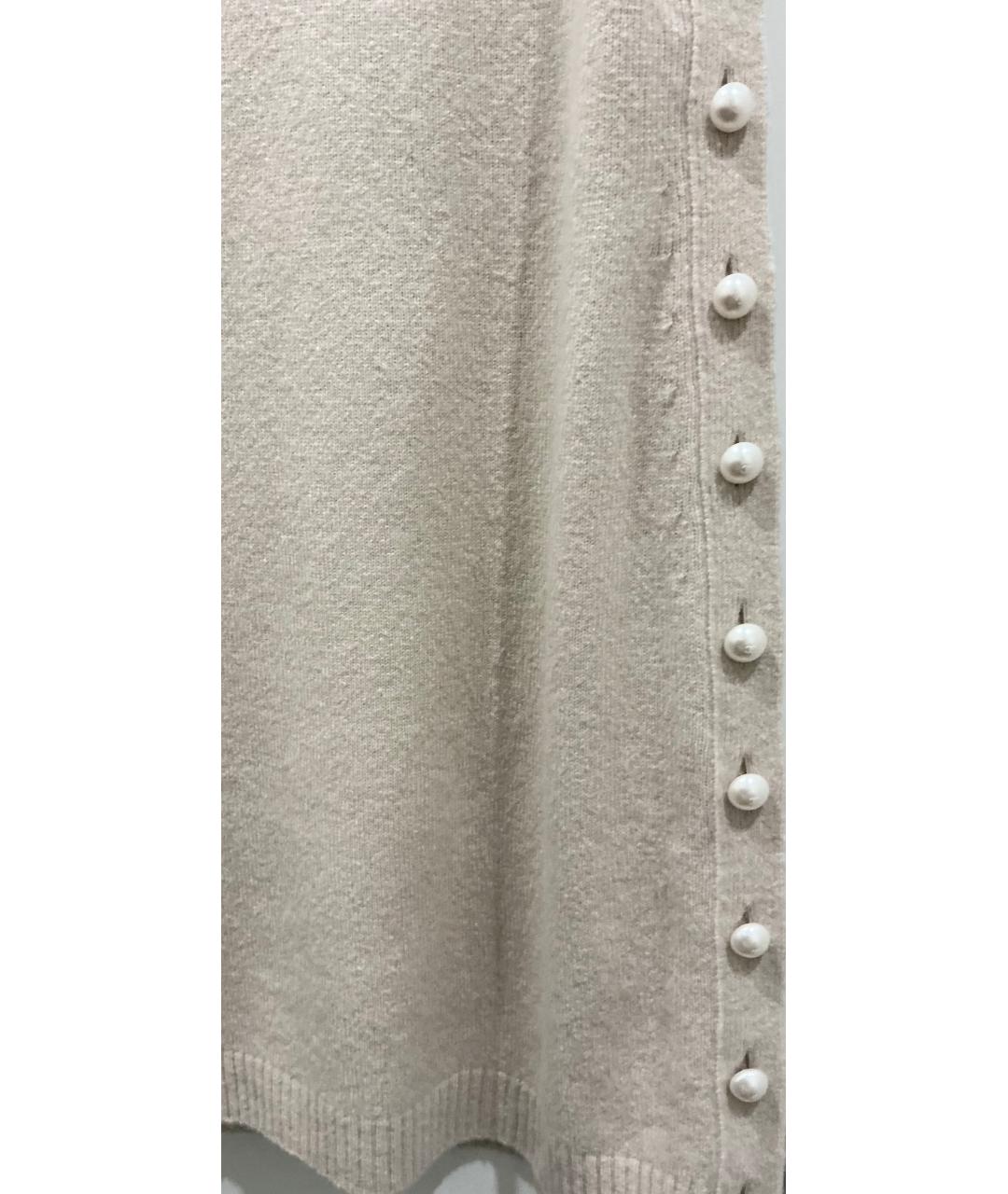 CHANEL Бежевое кашемировое повседневное платье, фото 3