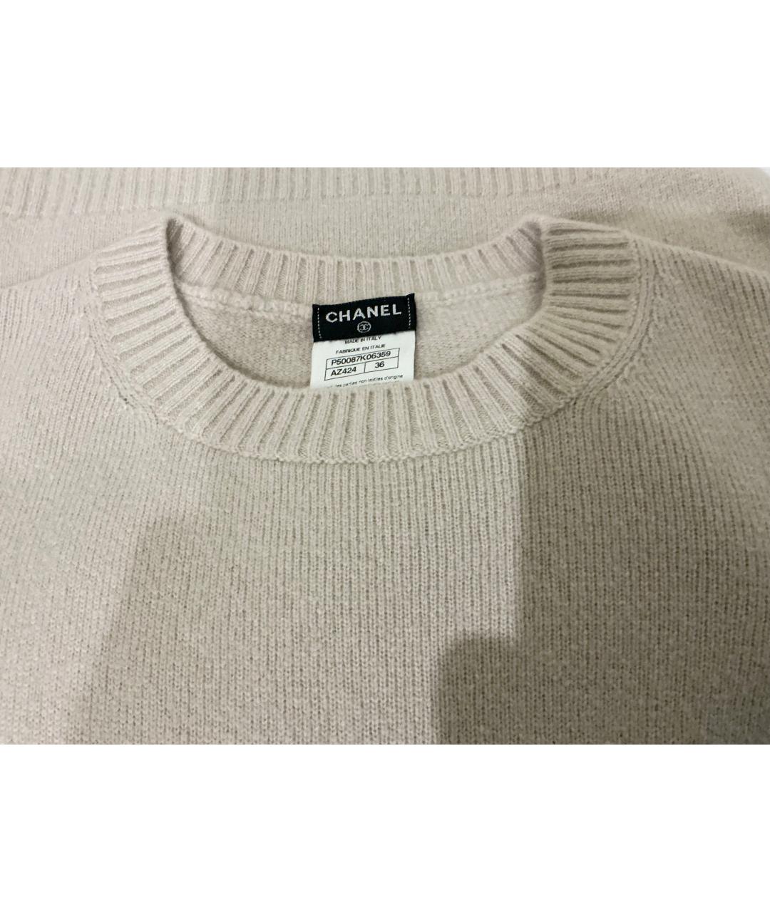 CHANEL Бежевое кашемировое повседневное платье, фото 4