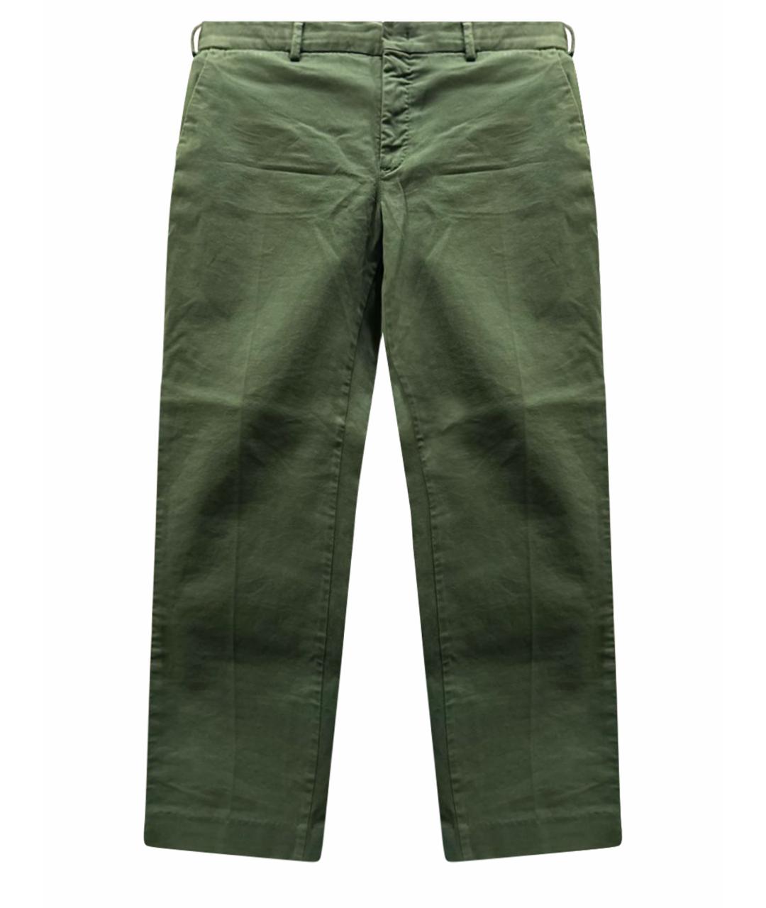 PT TORINO Зеленые хлопковые брюки чинос, фото 1