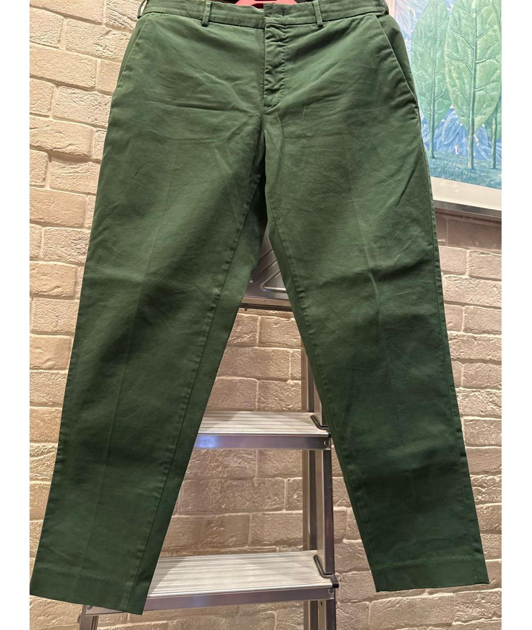 PT TORINO Зеленые хлопковые брюки чинос, фото 9