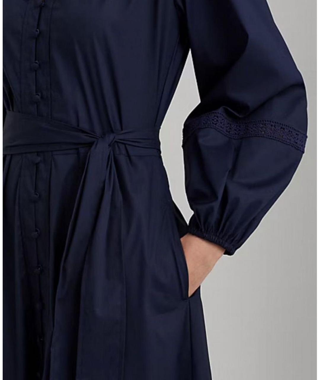 RALPH LAUREN Темно-синее хлопковое повседневное платье, фото 3
